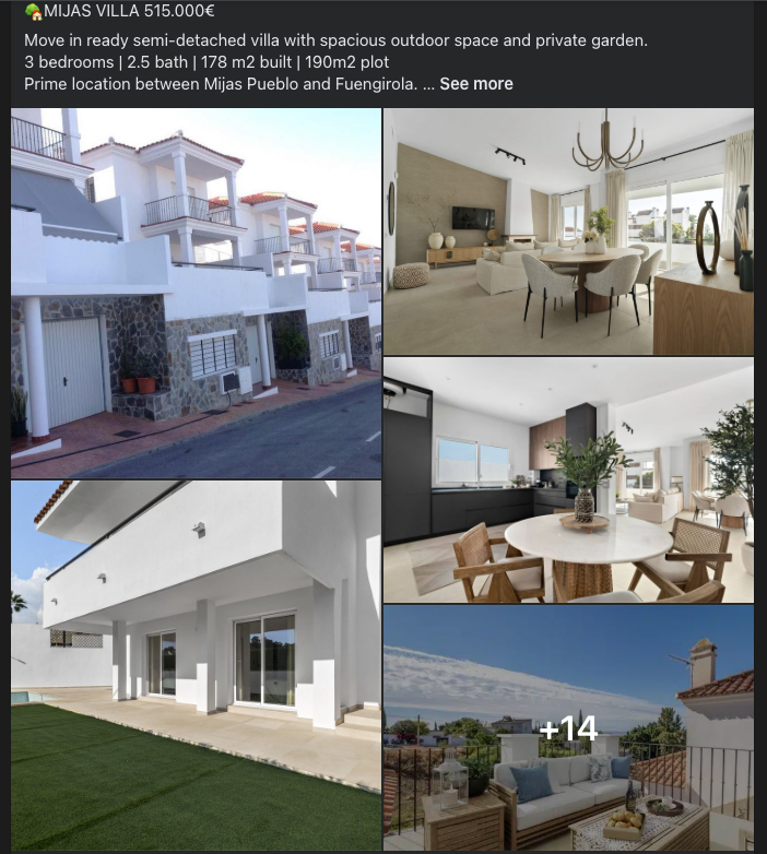 facebook screenshot semi detached villa mijas spain 3 bedroom property for sale