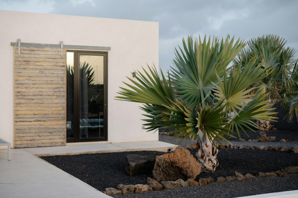 minimalist villa in Spain with modern architecture and landscaped garden