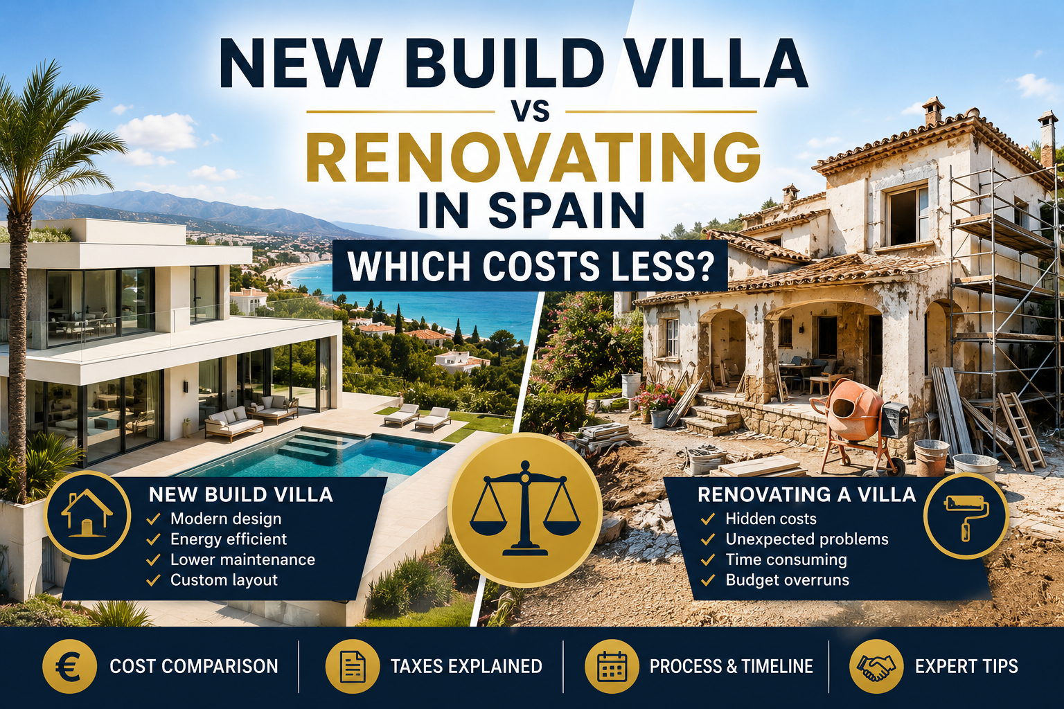 New Build Villa vs Renovating a Property in Spain: Which Costs Less?